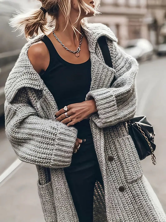 Franz | Cardigan in misto cashmere per donne – Morbido, struttura a coste, monocolore