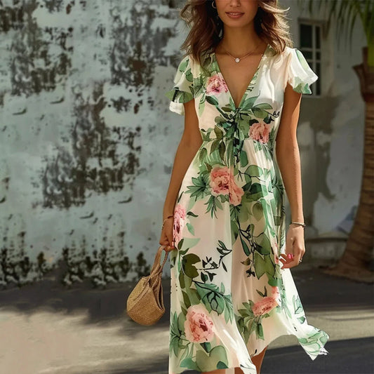 Enya | Elegante vestito con motivo floreale