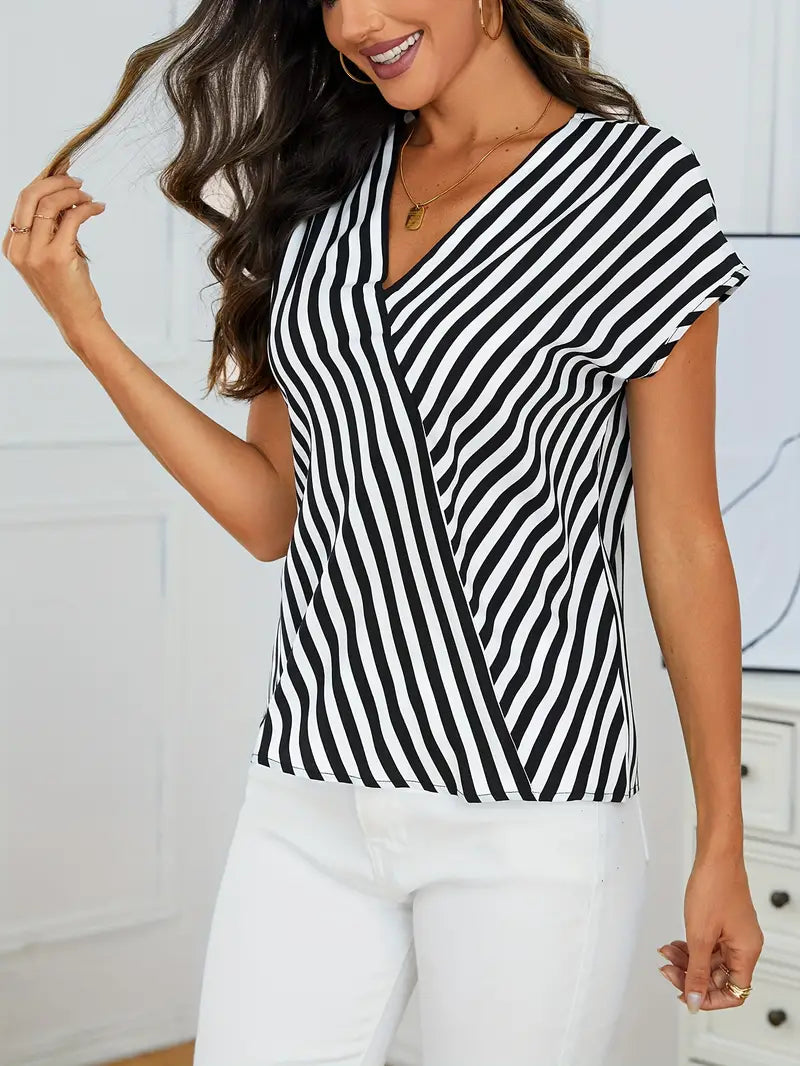 Corine - Comfort estivo elegante – la tua blusa a righe perfetta