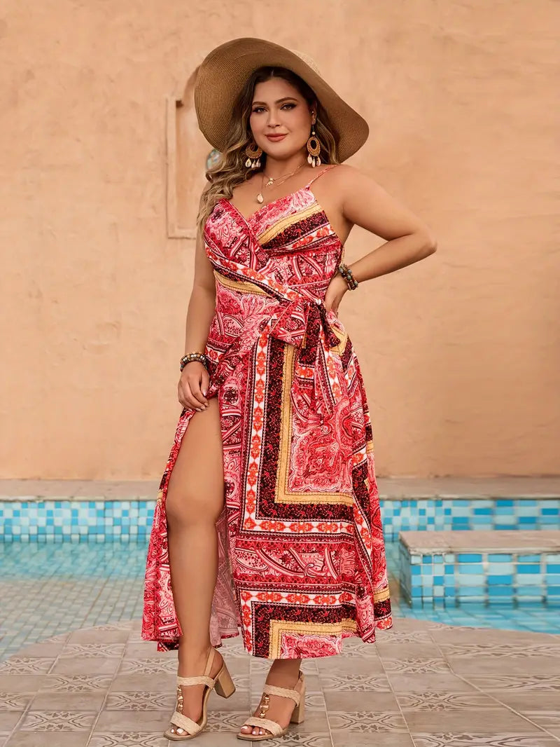 Hannah - Abito elegante senza maniche con scollo avvolgente