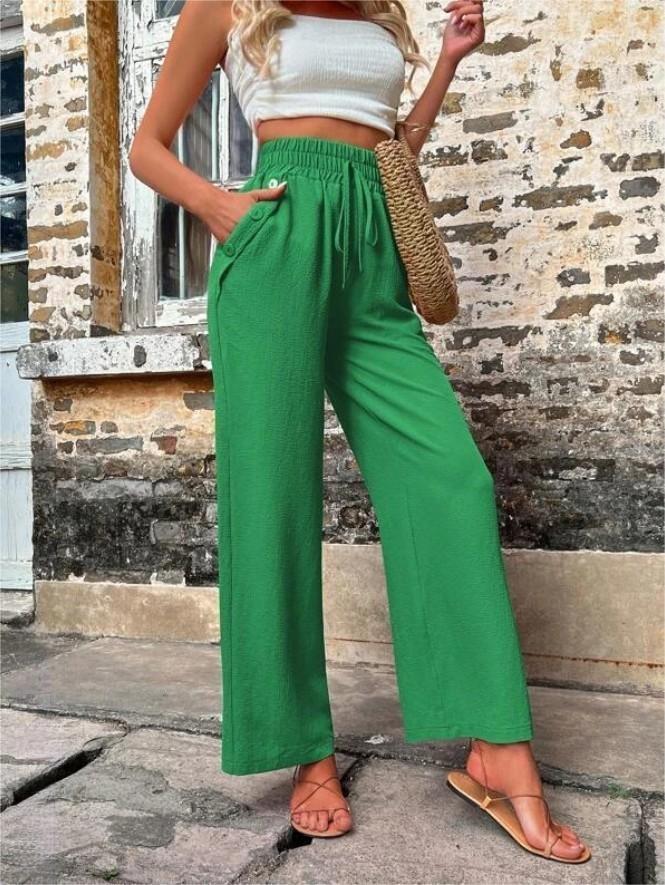 Dolores - Pantaloni larghi a vita alta con cordino