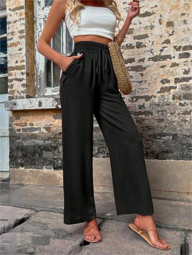 Dolores - Pantaloni larghi a vita alta con cordino