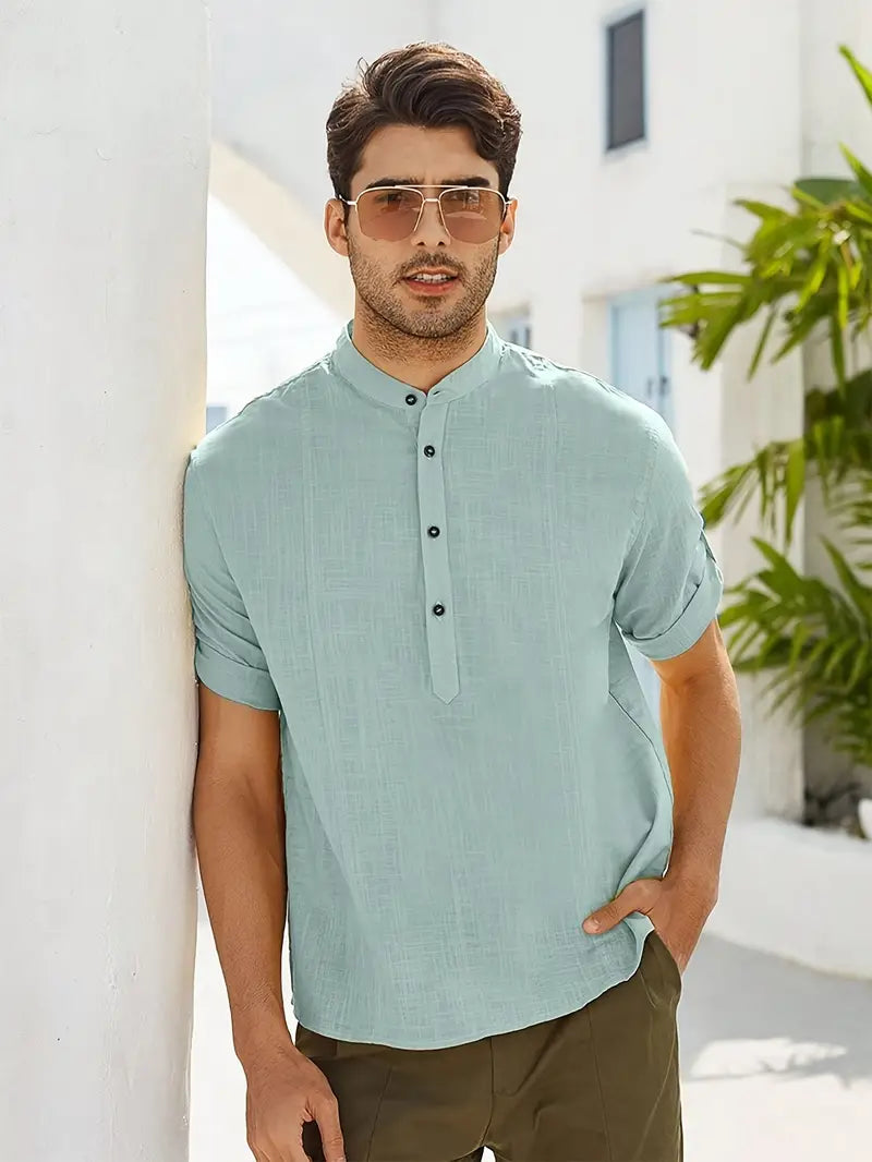 Cris - Camicia casual e comoda a maniche corte in cotone