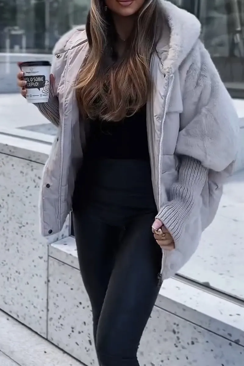 Sophie - Giacca termica invernale multicolore con cappuccio