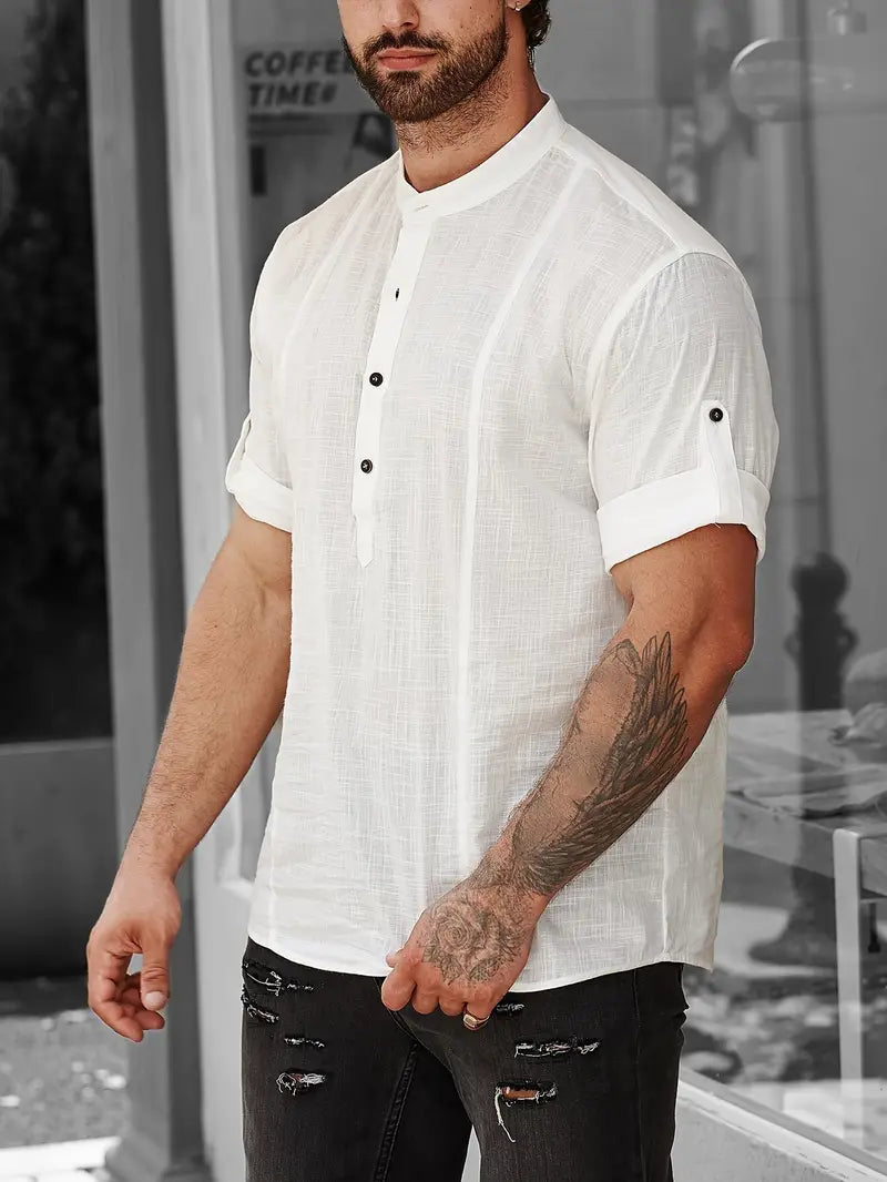 Cris - Camicia casual e comoda a maniche corte in cotone