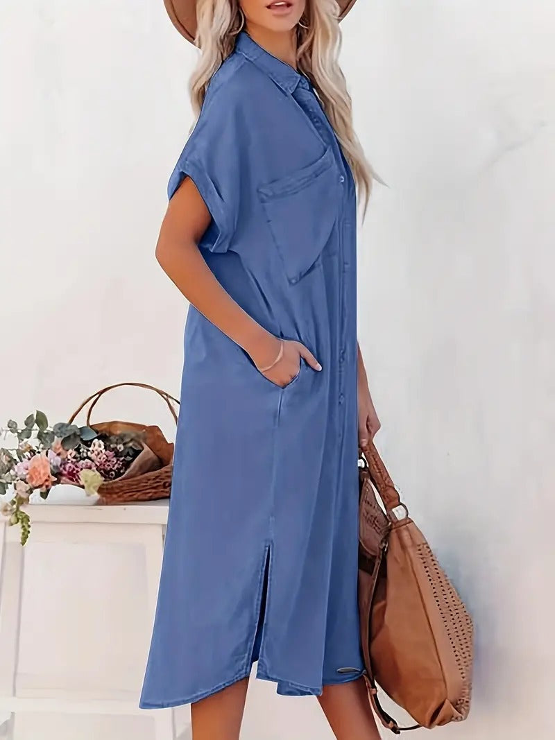 Akeilla - Elegante vestito camicia con tasche