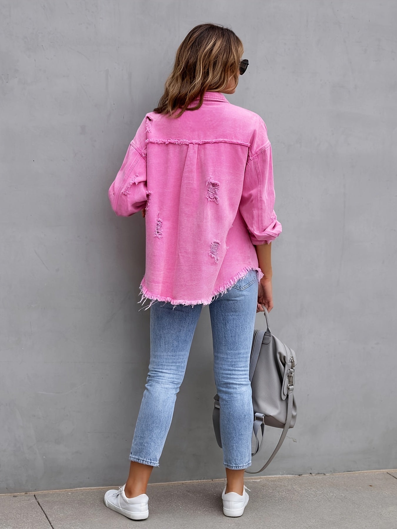 Serdia | Giacca di jeans strappata in taglia grande
