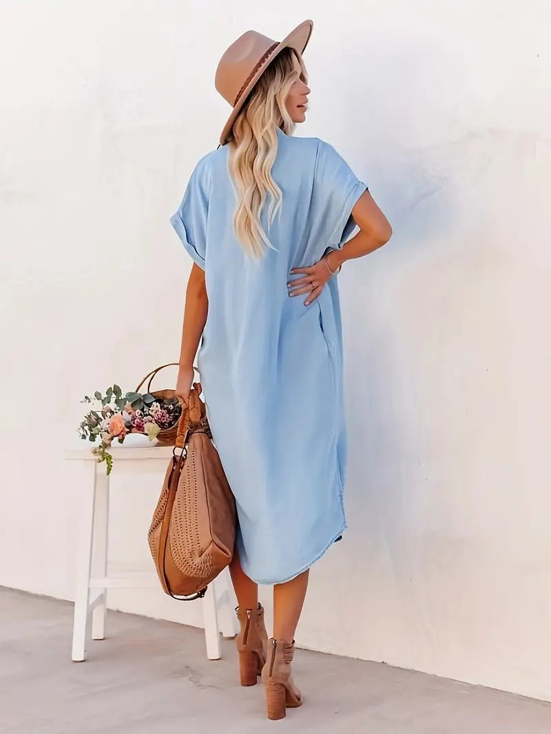 Akeilla - Elegante vestito camicia con tasche