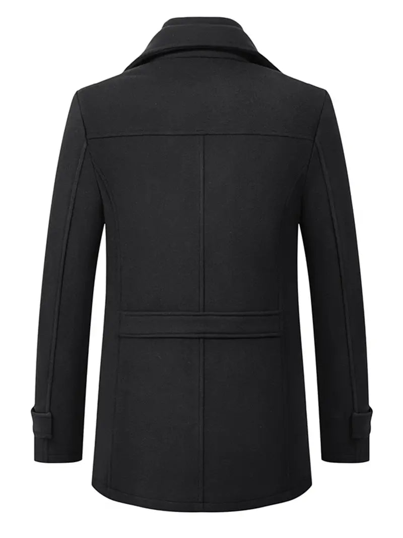 Quinten | Cappotto in lana vergine per uomini, business casual, giacca calda e spessa