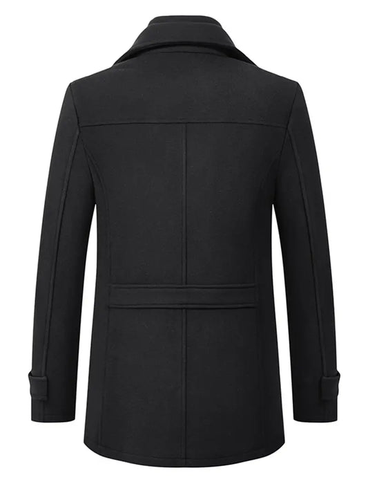 Quinten | Cappotto in lana vergine per uomini, business casual, giacca calda e spessa