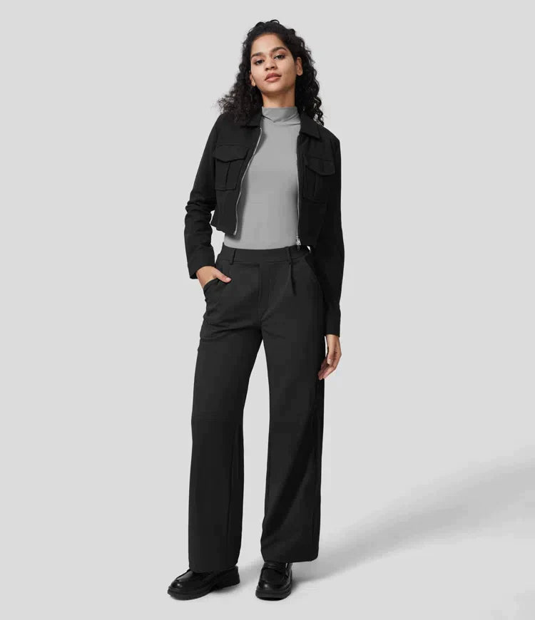 Sauzy | Pantaloni stretch a vita alta con gamba dritta