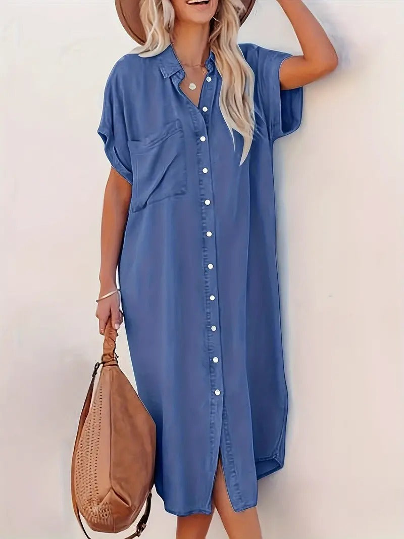 Akeilla - Elegante vestito camicia con tasche