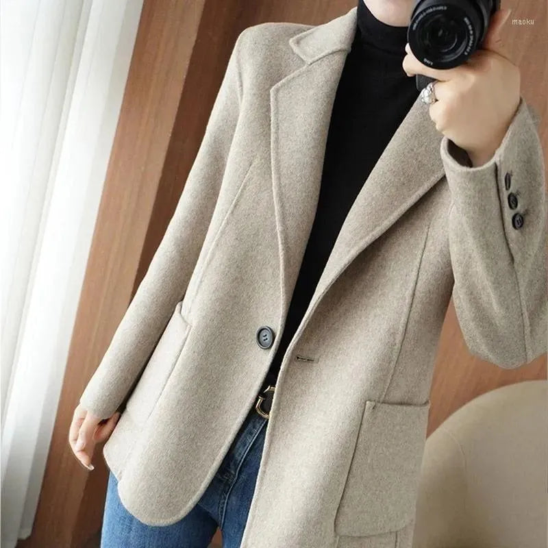 Tiberius | Blazer da donna in tweed spesso per autunno e inverno