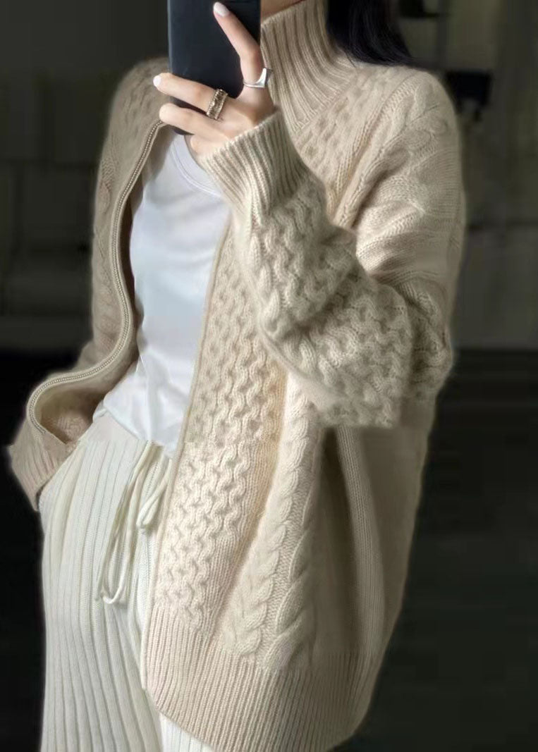 Cardigan donna | Collo alto | Qualità in maglia ultra fine