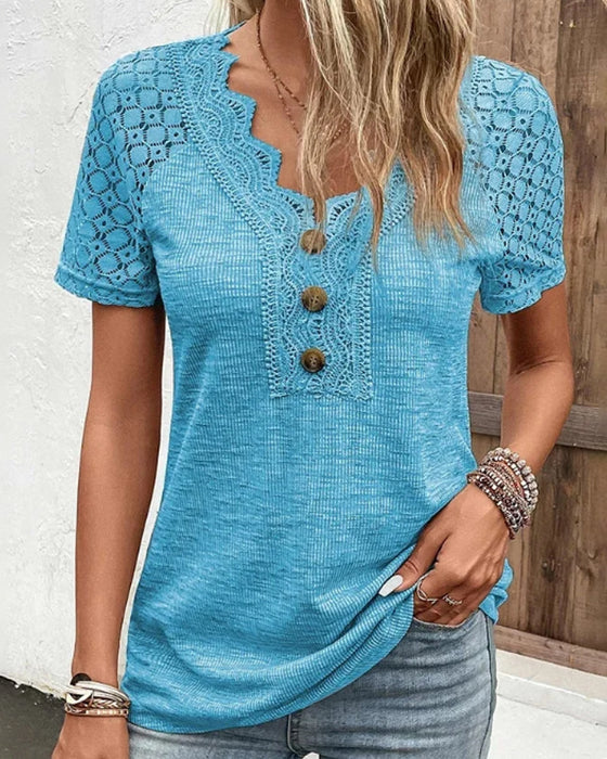 Specas  | T-shirt da donna a maniche corte con pizzo