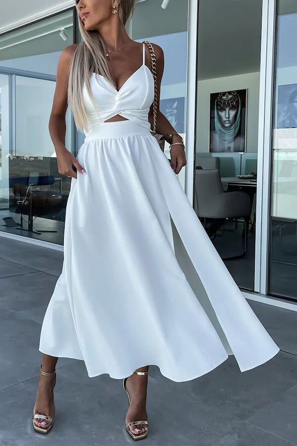 Cara | Comodo vestito midi con tasche a taglio