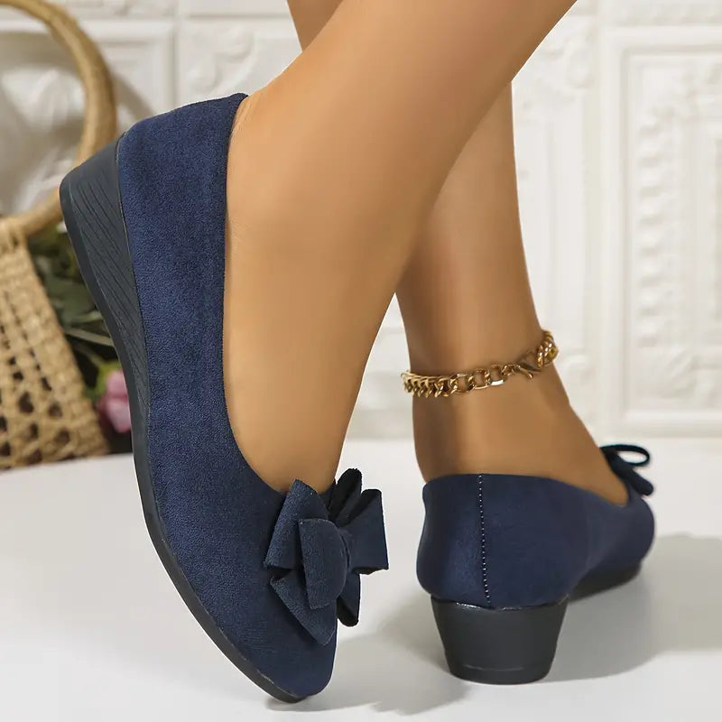Kelsey  | Scarpe con Tacco a Cuneo Decorate con Fiocco