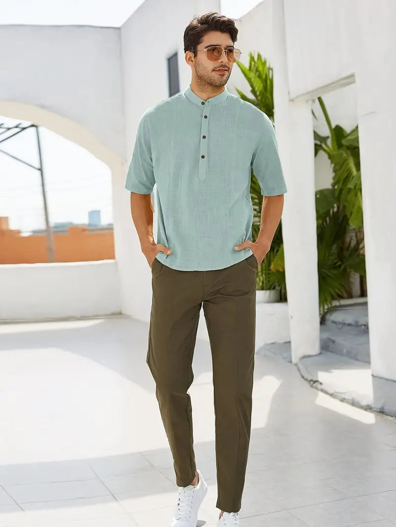 Cris - Camicia casual e comoda a maniche corte in cotone