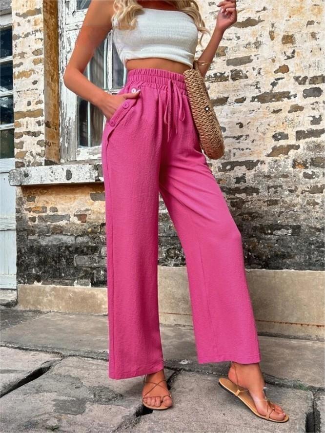 Dolores - Pantaloni larghi a vita alta con cordino
