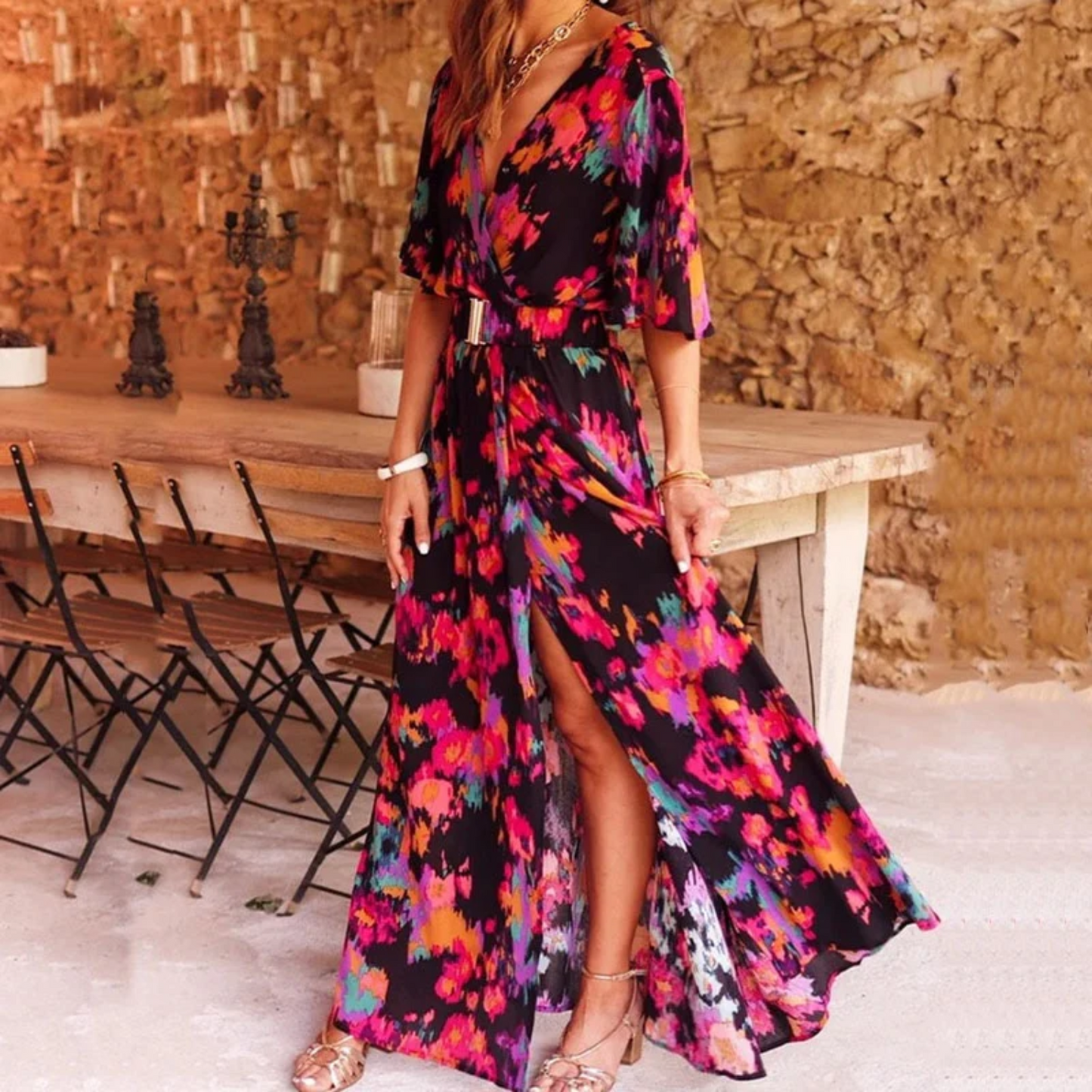 Silke | Abito maxi avvolgente alla moda