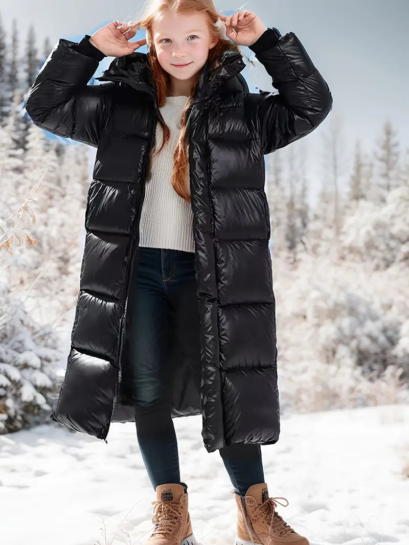 Kolrith | Cappotto lungo e caldo con cappuccio per ragazze