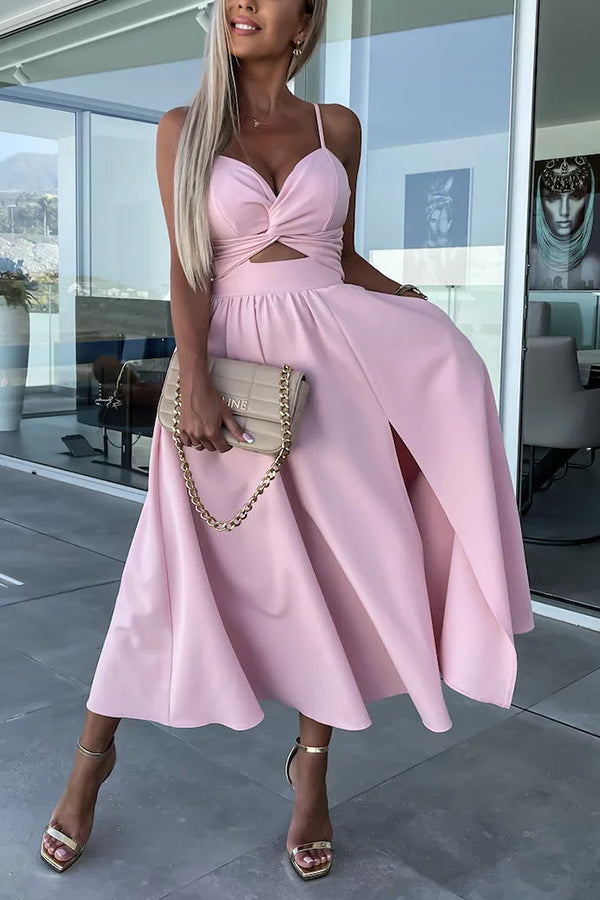 Cara | Comodo vestito midi con tasche a taglio
