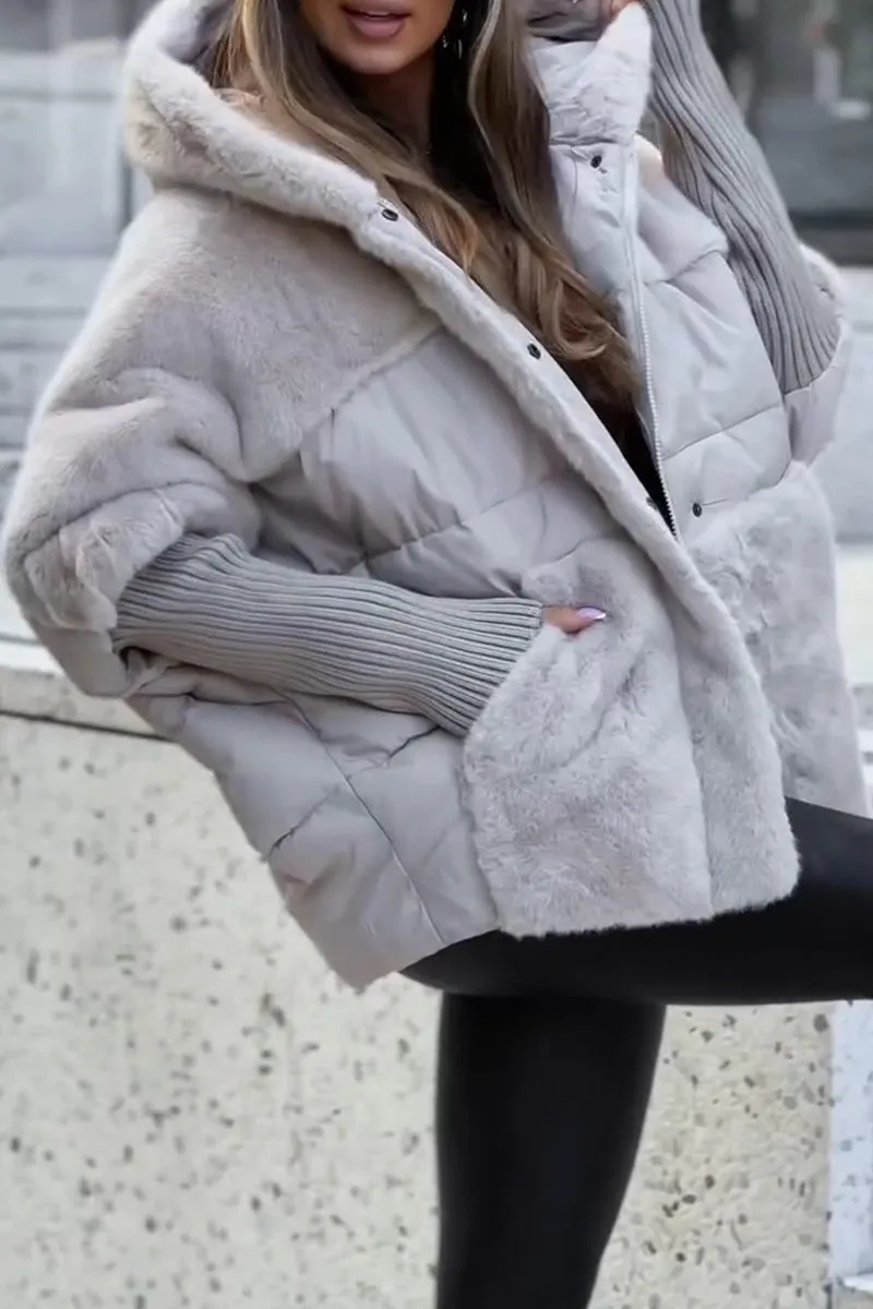Sophie - Giacca termica invernale multicolore con cappuccio