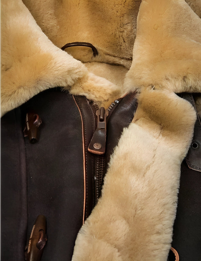 Giacca invernale da uomo | Stile B-7 | Foderata calda con effetto morbido in pelliccia