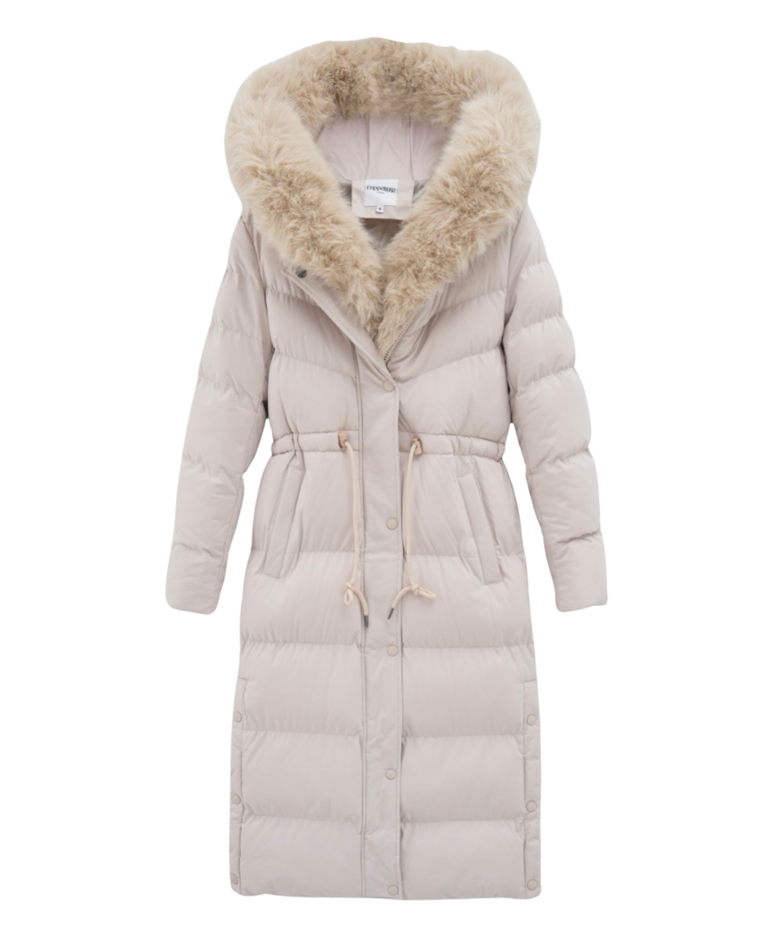 Cappotto invernale per donne | Giacca lunga trapuntata | Foderato caldo | Cappuccio con pelliccia sintetica