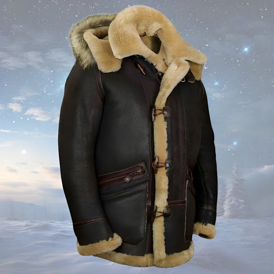 Giacca invernale da uomo | Stile B-7 | Foderata calda con effetto morbido in pelliccia