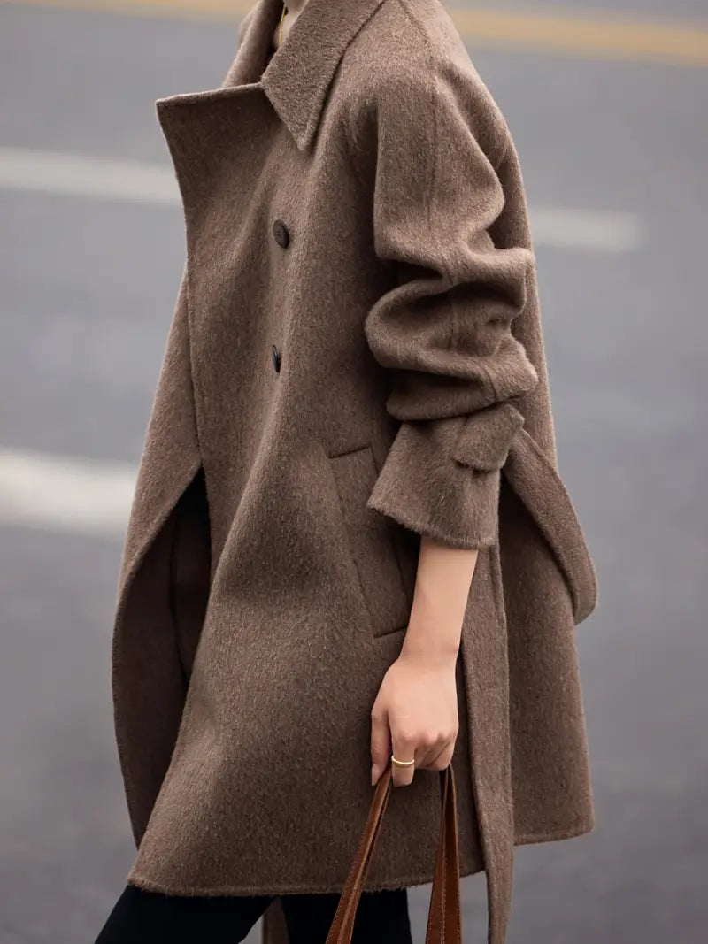 Wolie | Elegante cappotto in lana per donne – Stile francese, cintura