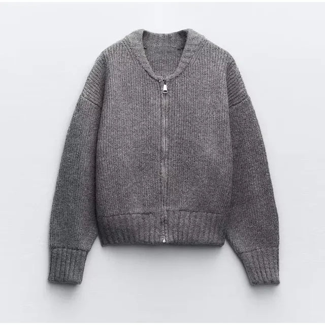 Hélène | Maglione Grigio a Collo O per Donne
