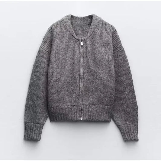Hélène | Maglione Grigio a Collo O per Donne