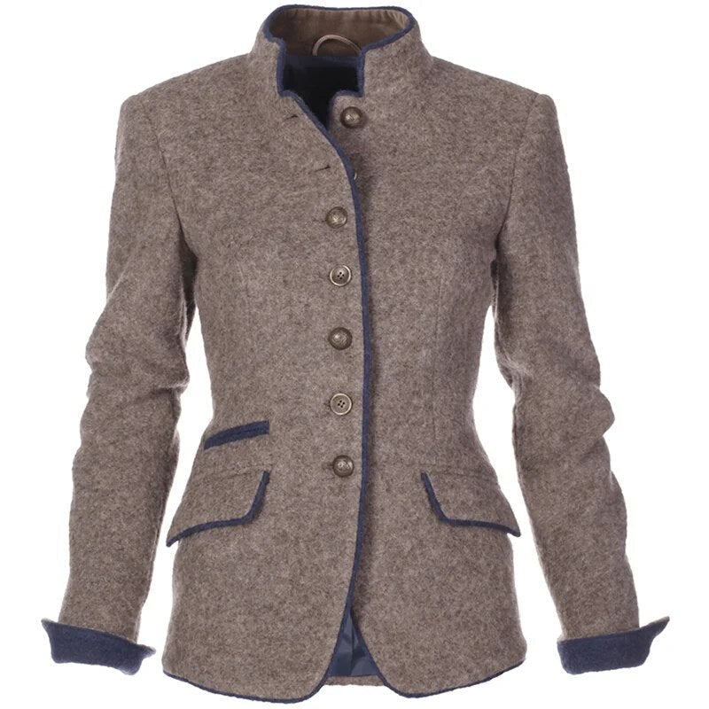 Urielle | Blazer lavorato elegante con fodera a contrasto