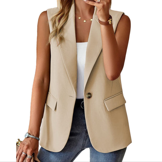 Tahira - Gilet elegante in colore solido per lavoro