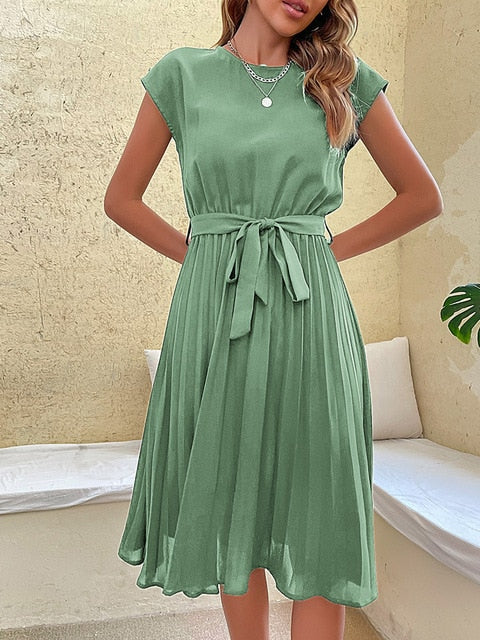 Narelle | Minidress casual plissettato a maniche corte per l'estate