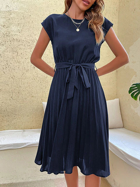 Narelle | Minidress casual plissettato a maniche corte per l'estate