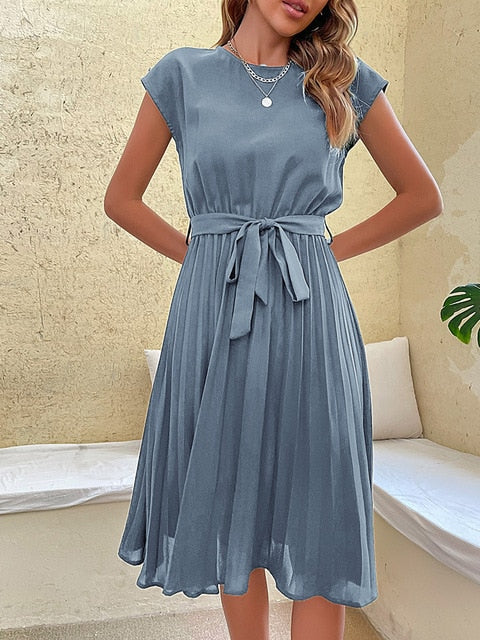 Narelle | Minidress casual plissettato a maniche corte per l'estate