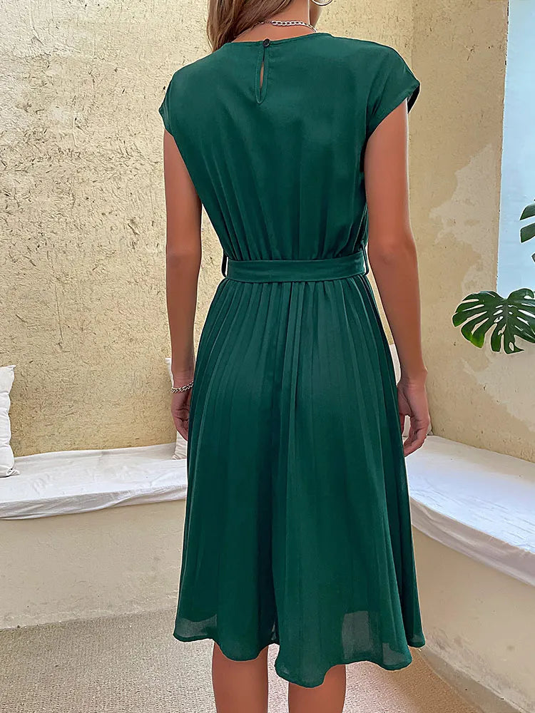 Klara | Minidress casual plissettato a maniche corte per l'estate