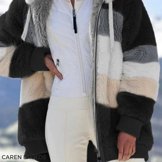 Drav | Giacca con cappuccio in tweed morbido con fodera in lana pelosa