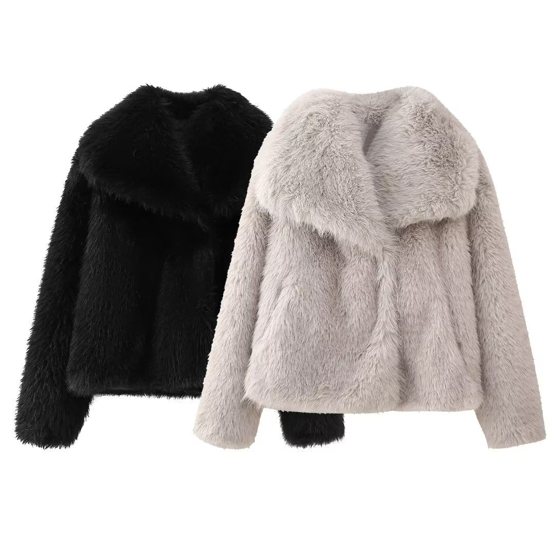 Giacca invernale donna | Design elegante | Aspetto in pelliccia sintetica morbida