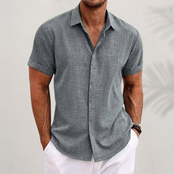 Anton - Camicia leggera in misto cotone-lino
