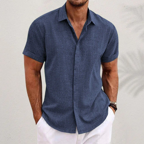 Anton - Camicia leggera in misto cotone-lino