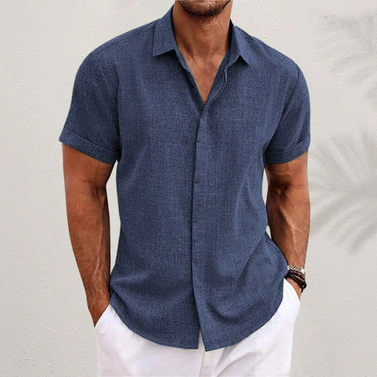 Anton - Camicia leggera in misto cotone-lino