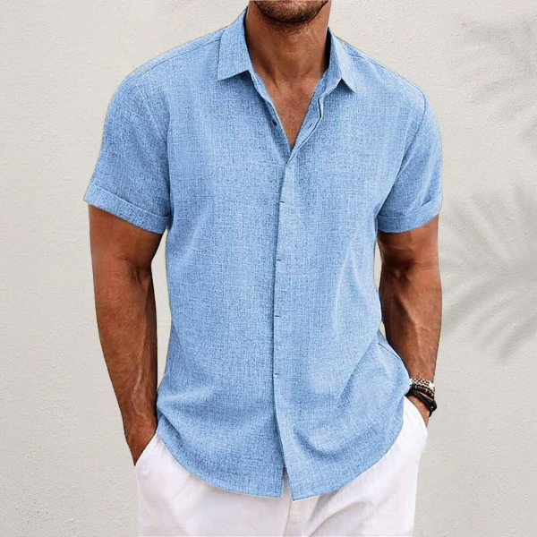 Anton - Camicia leggera in misto cotone-lino