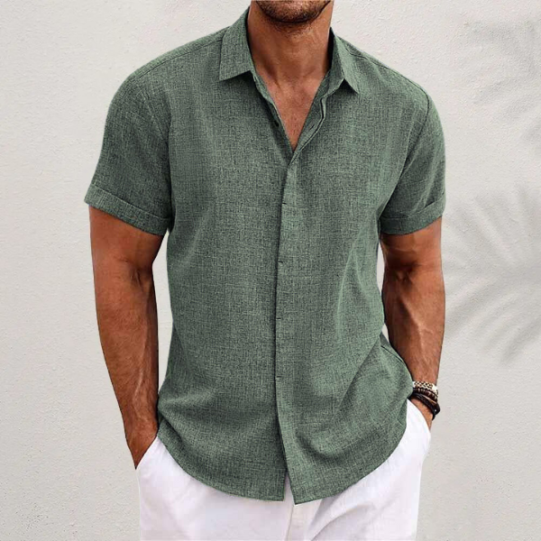 Anton - Camicia leggera in misto cotone-lino