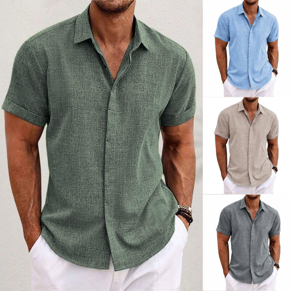 Anton - Camicia leggera in misto cotone-lino