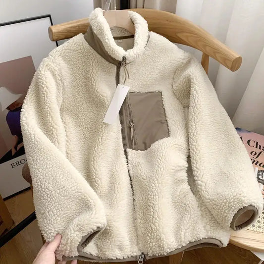 Giacca invernale da donna | Effetto teddy | Morbida e antivento