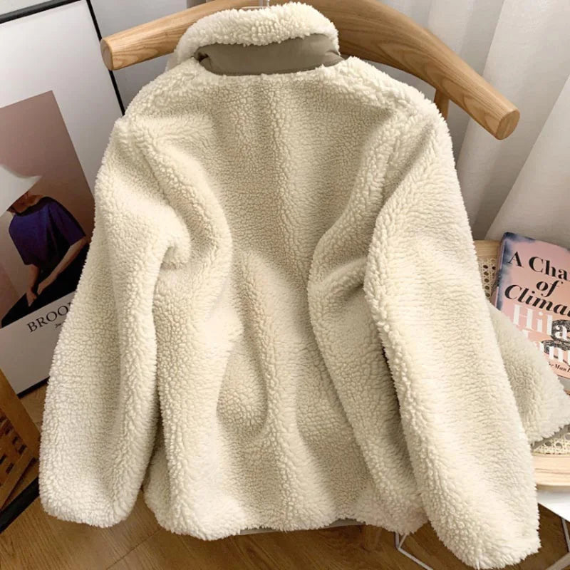 Giacca invernale da donna | Effetto teddy | Morbida e antivento