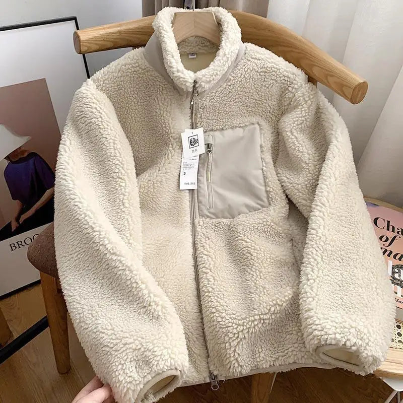 Giacca invernale da donna | Effetto teddy | Morbida e antivento